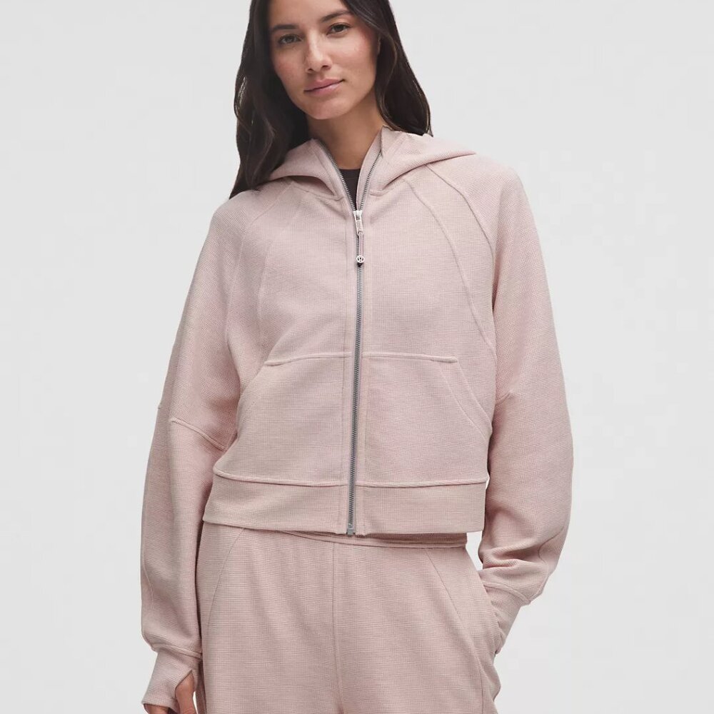 Lululemon Scuba Oversized Full-Zip Hoodie Waffle-Heathered Mink Berry-NWT